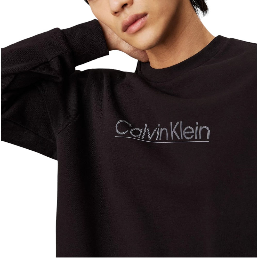 Calvin Klien felpa nera Raised line logo K10K113573BEH Felpe Calvin Klein