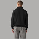 Felpa mezza zip Levi's Original Housemark nera con logo frontale, girocollo, zip e polsini elasticizzati, vista posteriore
