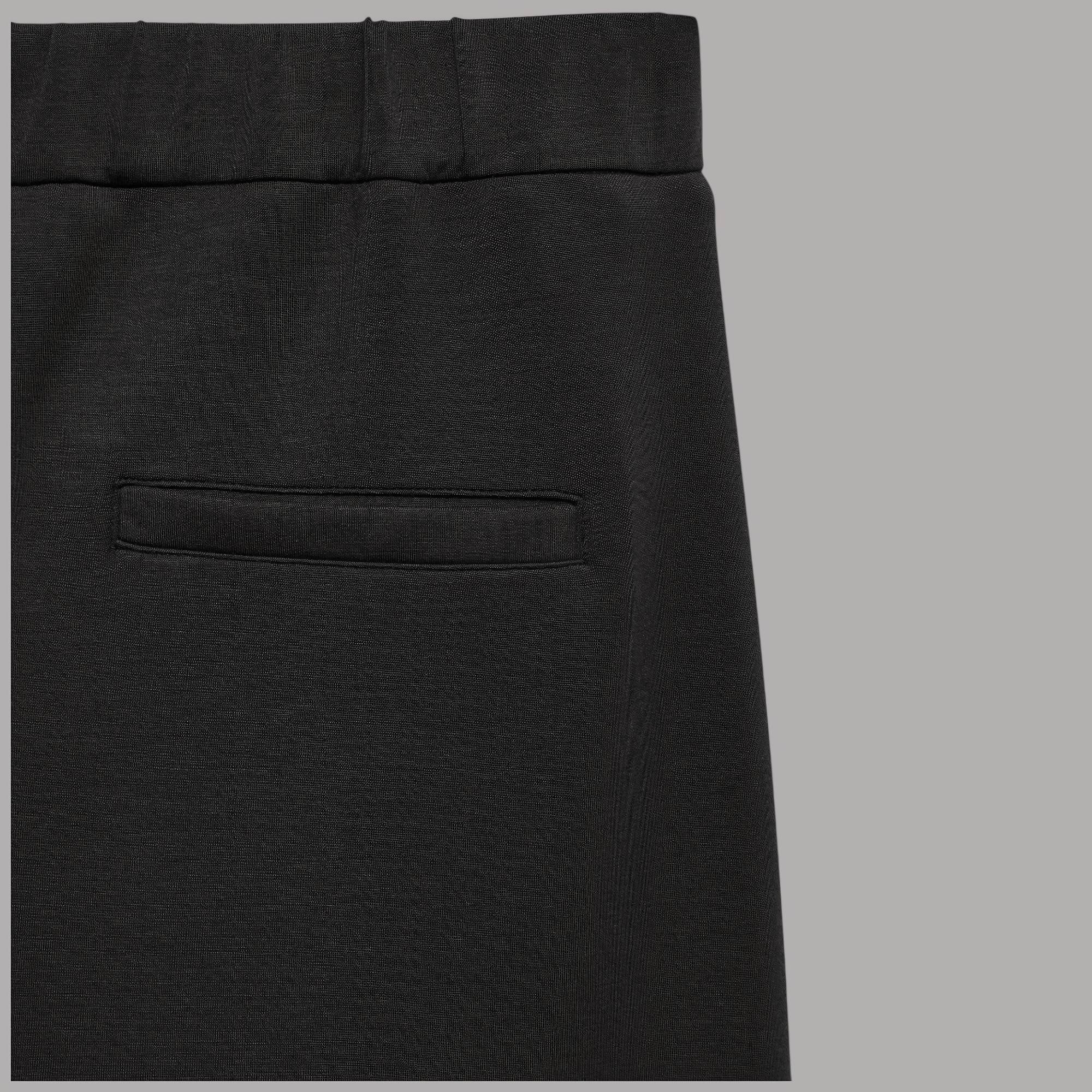 Vero Moda Pantaloni wide leg neri texture liscia dettagli cuciture frontali