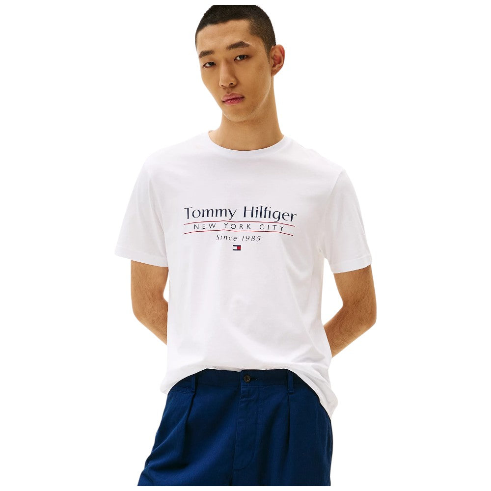 Tommy Hilfiger t-shirt bianca con stampa MW0MW38621YBR T-shirt Tommy Hilfiger
