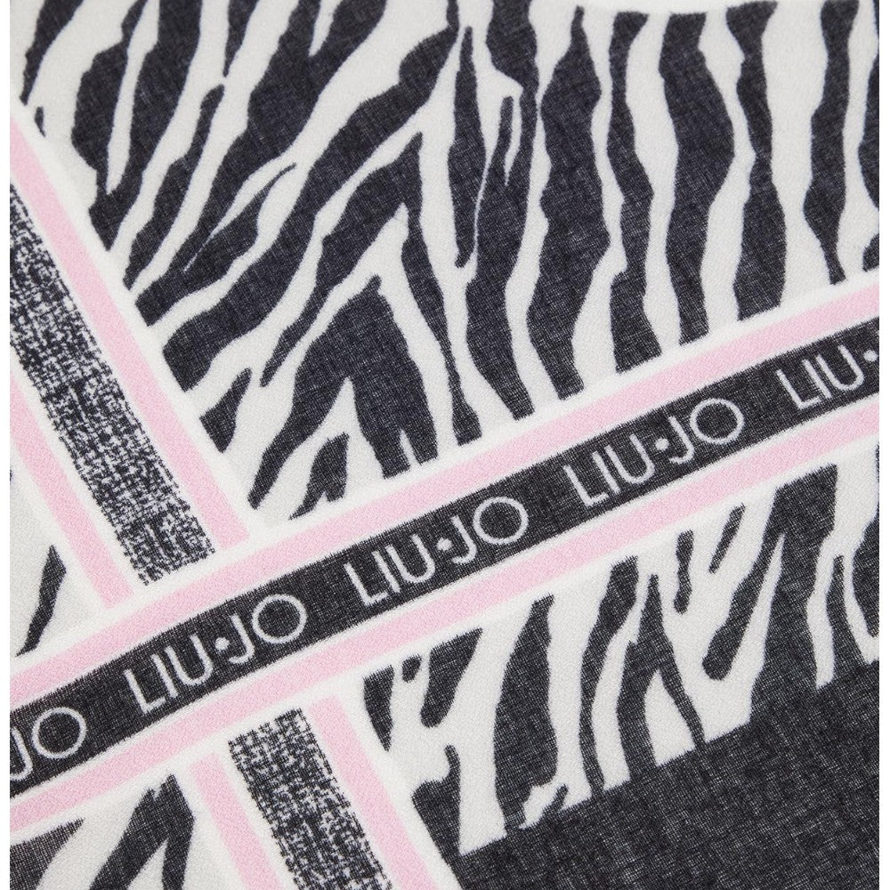 Liu Jo sciarpa stola nera cm 70x180 Baby Zebra 2F4105T0300 Sciarpe Liu Jo