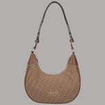 Borsa a tracolla Liu Jo Small naturale in jacquard monogramma, tracolla con catene
