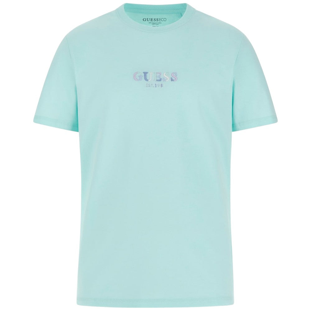 Guess t-shirt verde acqua logo ricamato M4GI92 I3Z14 T-shirt Guess