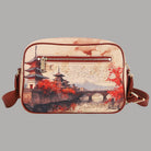 YNot Yes Bag grande con stampa città in tonalità rosso e beige