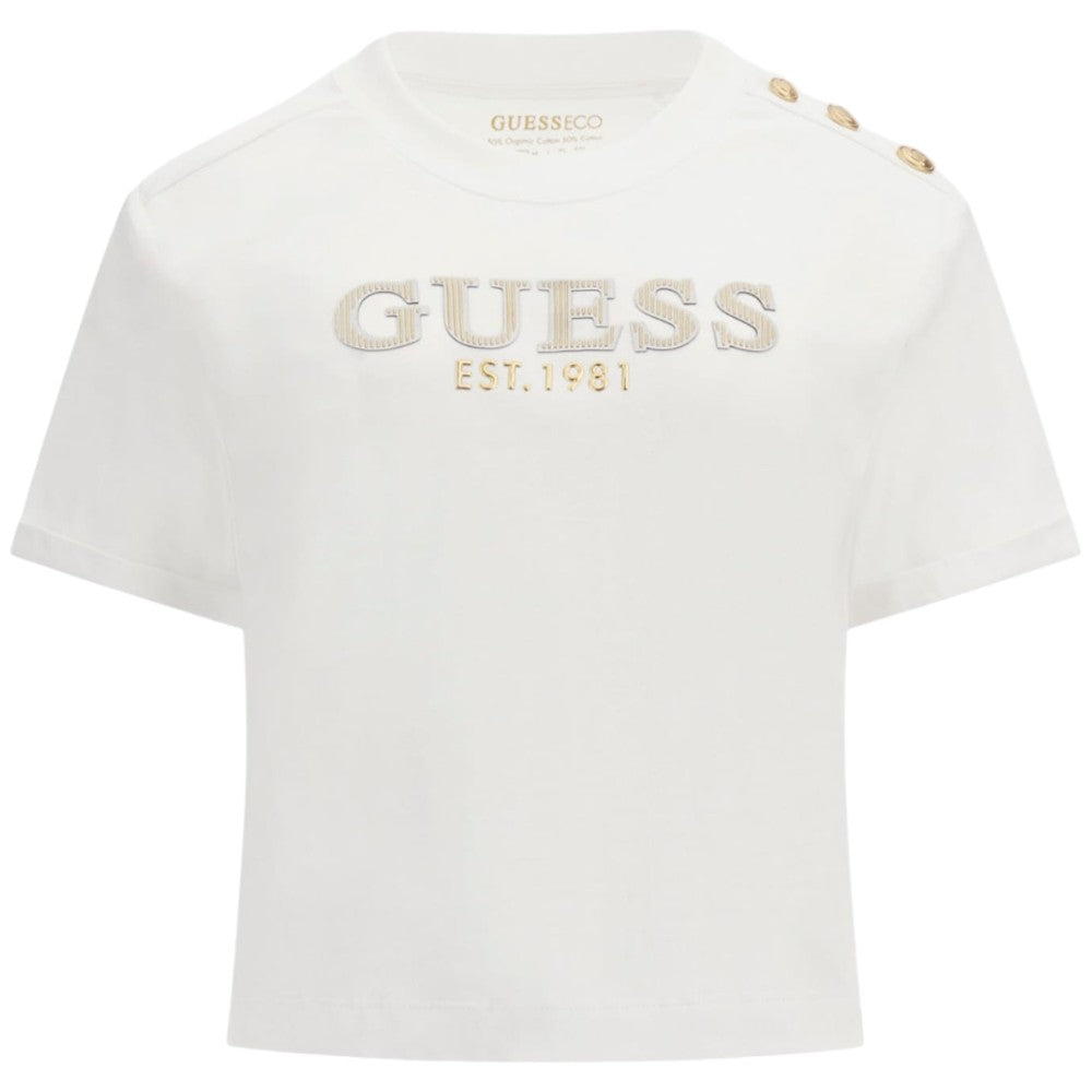 Guess t-shirt bianca cropped W5GI15 K8FQ4 G011 T-shirt Guess