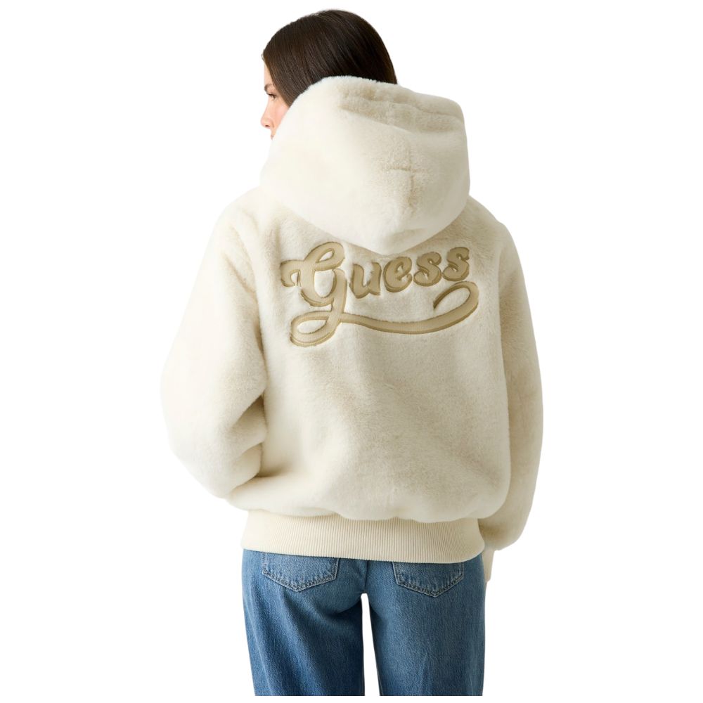 Guess giacca pelliccia bianca LUCREZIA W5BL66 W3890 G012 Giubbini Guess
