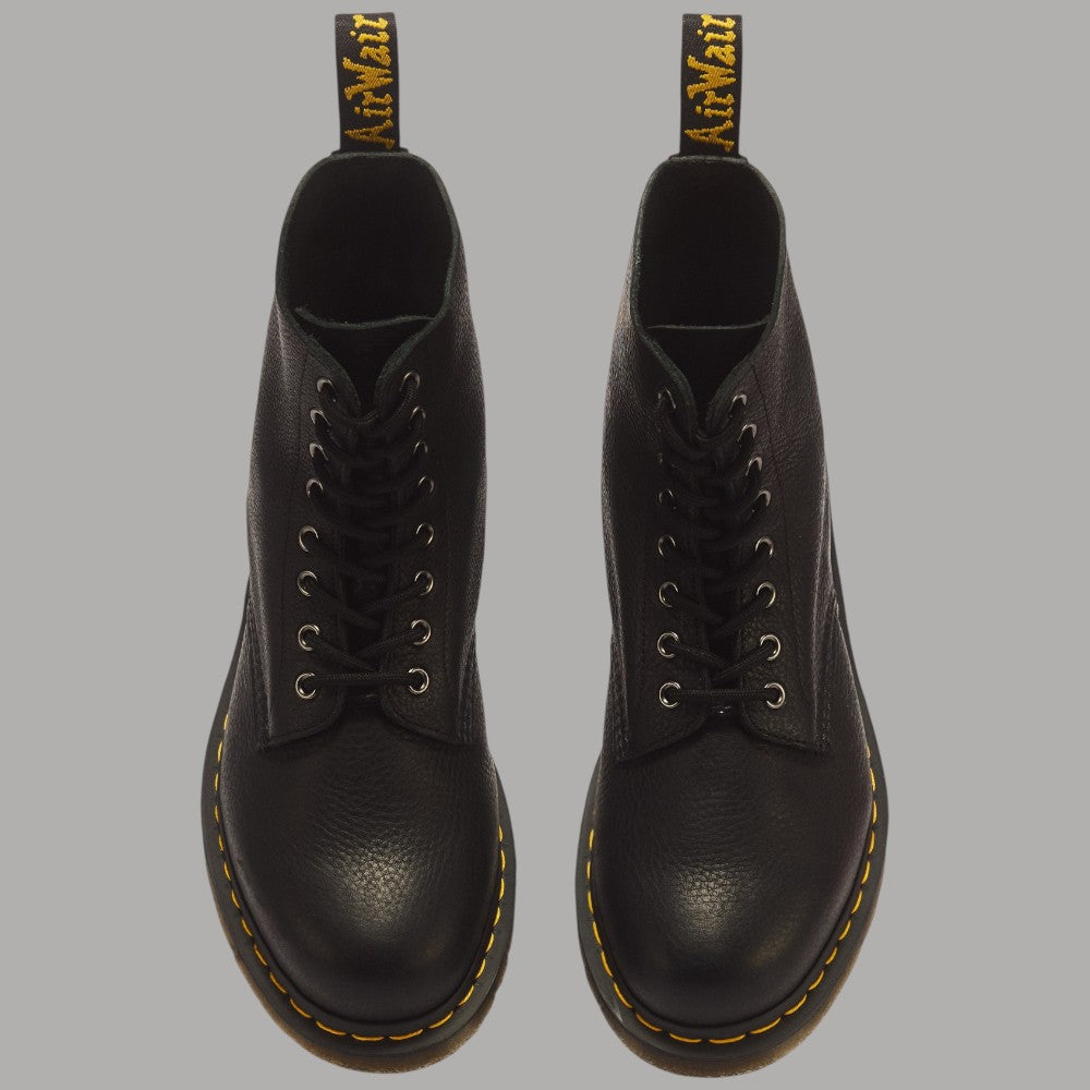 Stivali stringati Dr Martens 1460 Pascal in pelle Ambassador neri con cuciture gialle