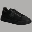 Sneakers uomo Blauer nere in pelle con logo patch laterale e suola nera in gomma