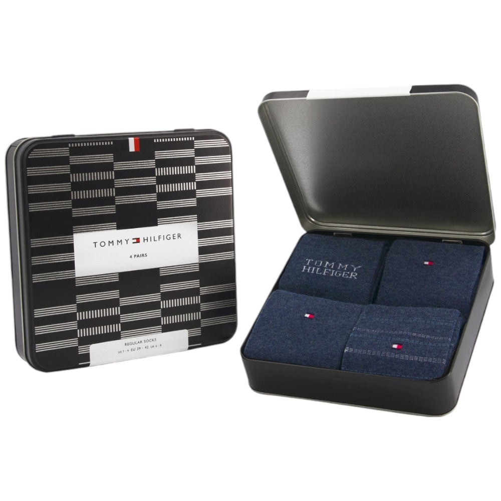 Tommy Hilfiger gift box 4 paia di calzini blu 701229780001 Calzini Tommy Hilfiger