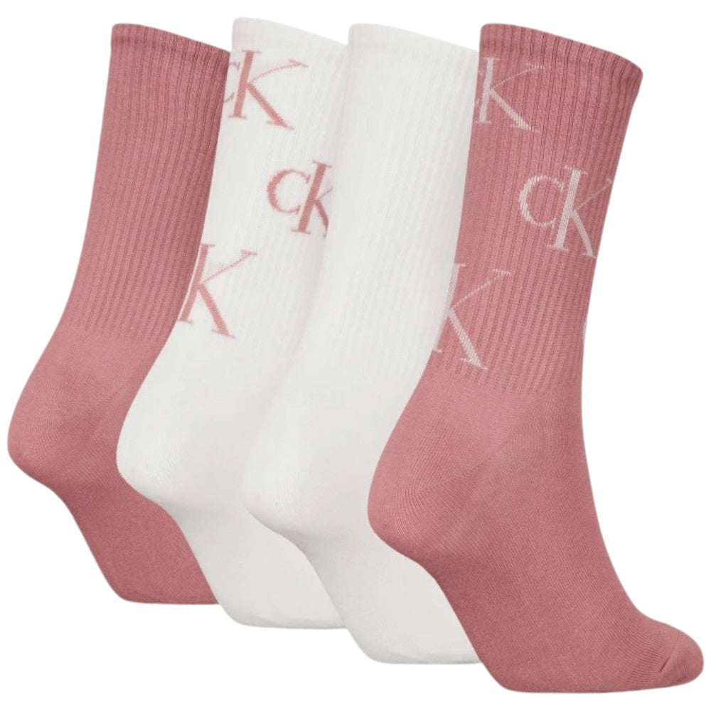 Calvin Klein Jeans pack 4 paia calzini donna rosa bianchi 701229463004801 Calzini Calvin Klein Jeans