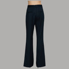 Pantalone Relish Iussis blu gessato a vita alta, vista posteriore con tasche a filetto