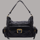 Borsa hobo media Liu Jo Rocsana monogram nero con dettagli in oro