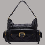Borsa hobo media Liu Jo Rocsana monogram nero con dettagli in oro
