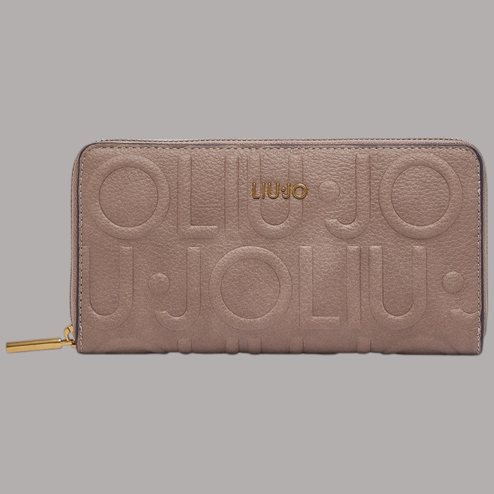 Portafoglio grande Liu Jo Mocha con logo a rilievo e chiusura con zip