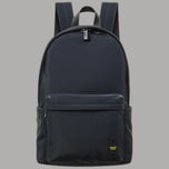 Blauer Zaino nero in tessuto resistente con dettagli in ecopelle e scomparto frontale con zip