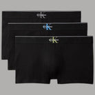 Calvin Klein boxer con logo monogramma grafico nero confezione 3 pezzi con dettagli logo sulla vita