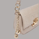 Borsa piccola Liu Jo Adiva crossbody beige con dettagli dorati e tracolla a catena