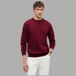 Felpa girocollo Tommy Hilfiger blu navy con piccolo logo sul petto