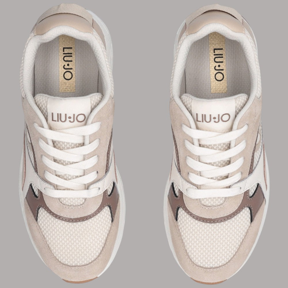 Scarpe da ginnastica Liu Jo con linguetta beige e fodera interna con logo LIU JO