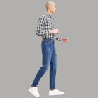 Jeans Levi's 511 slim lavaggio Throttle vista laterale con dettagli cuciture blu anoso