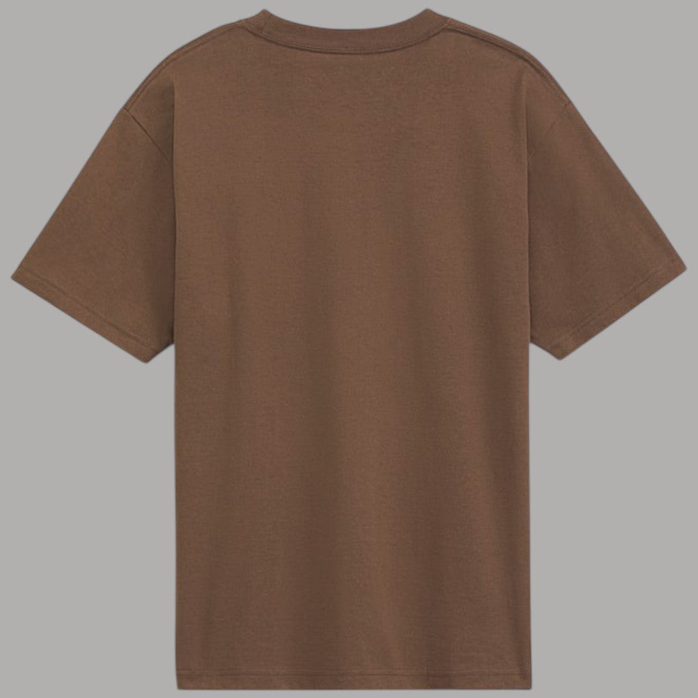T-shirt Vans marrone in cotone, vista posteriore, girocollo e maniche corte