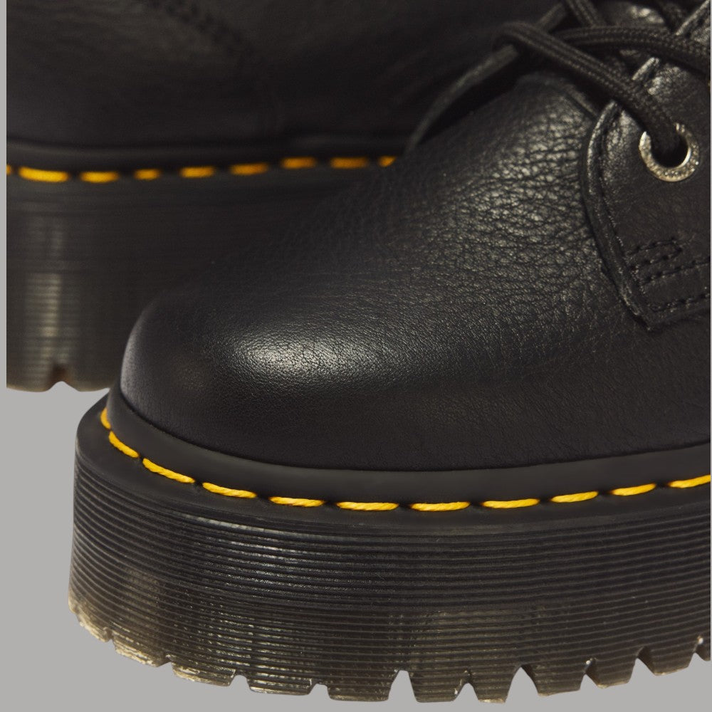 Stivali Dr Martens Jadon III in pelle Pisa neri con piattaforma e dettagli gialli