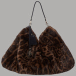 borsa Liu Jo grande in pelliccia sintetica leopardata marrone e nera con dettaglio nero.jpg