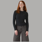 Maglia girocollo Levi's a coste, nera, maniche lunghe aderente
