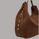 Borsa grande Liu Jo hobo con borchie color marrone e dettagli in oro