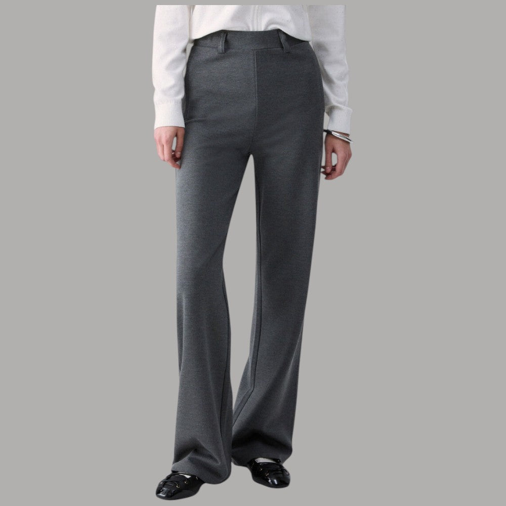 Liu Jo pantaloni regular fit in punto Milano grigio chiaro con texture liscia