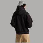 Felpa con cappuccio nera Vans vista posteriore, cappuccio con coulisse