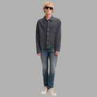 Jeans slim fit uomo Jack & Jones Glenn SBD 159 SN con texture blu denim chiaro e cuciture a contrasto