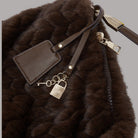 Liu Jo borsa hobo grande in morbida eco pelliccia marrone con dettagli in pelle e charms metallici