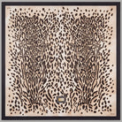 Foulard Liu Jo quadrato beige con stampa leopardata e bordo scuro