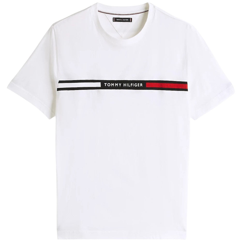 Tommy Hilfiger t-shirt bianca logo con banda MW0MW36498YBR T-shirt Tommy Hilfiger