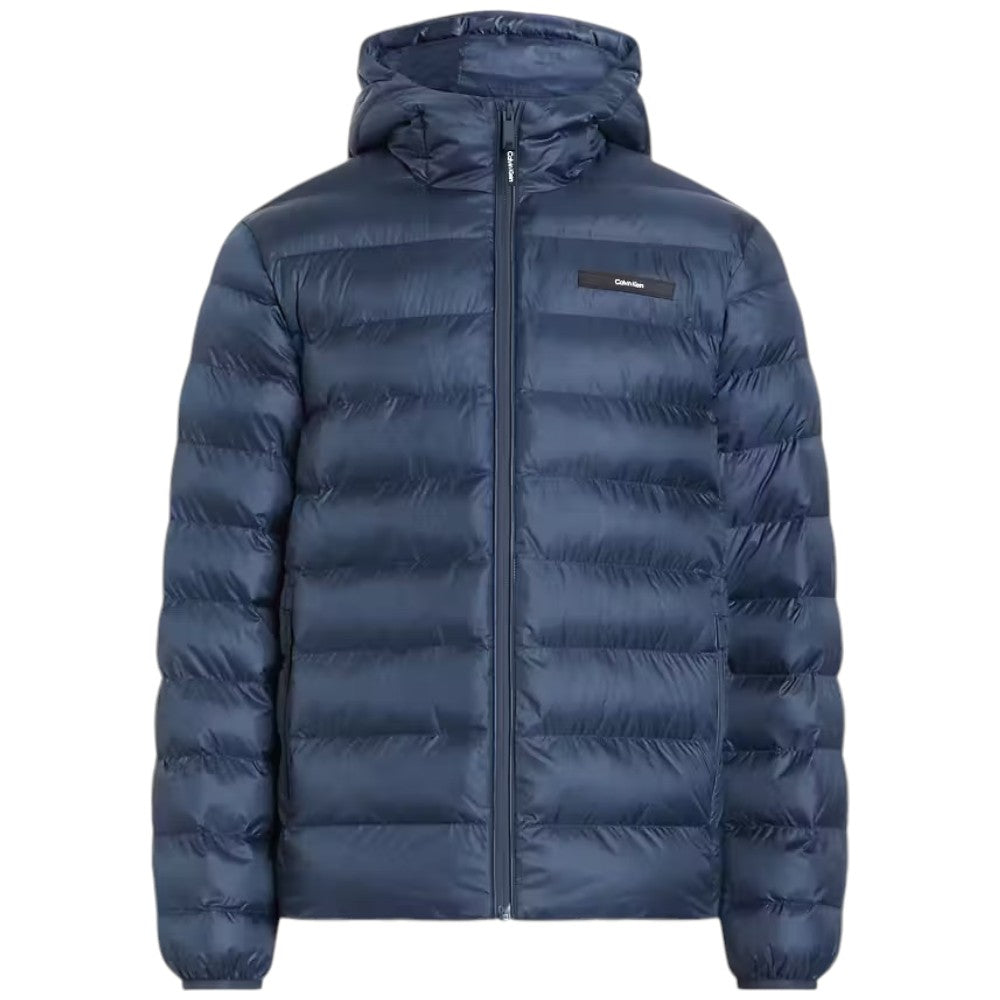 Calvin Klein piumino blu con cappuccio Puffer K10K113908PPK Giubbini Calvin Klein