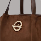 Liu Jo borsa tote grande in marrone con dettagli oro e manici in pelle