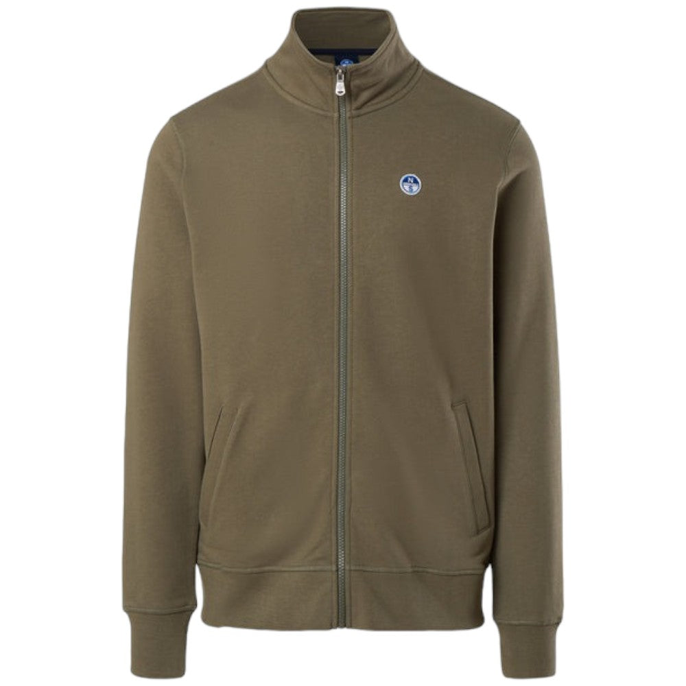 North Sails felpa con zip verde oliva Basic 691221 Felpe North Sails