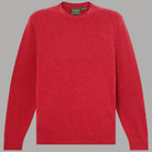 Maglione Timberland rosso girocollo, vista frontale con piccolo logo sul petto