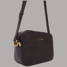 Borsa a tracolla Liu Jo nera con logo embossato e dettagli in oro