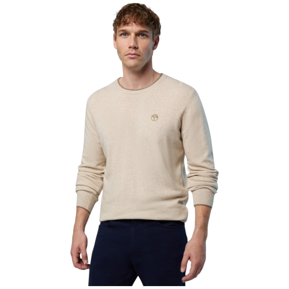 North Sails maglione pullover beige in misto cashmere 699775 Maglieria North Sails