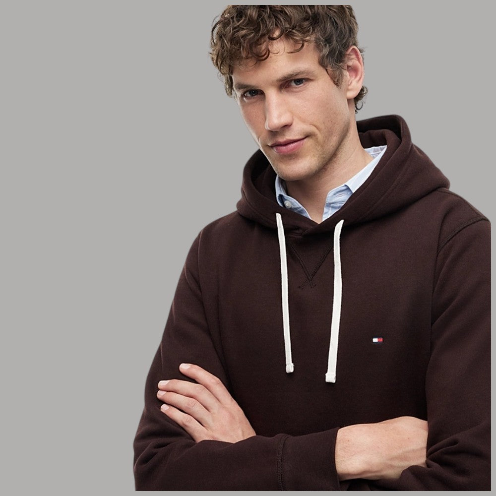 Felpa con cappuccio Tommy Hilfiger blu navy con logo piccolo ricamato