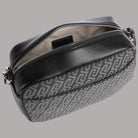 Borsa a tracolla Liu Jo Faiza in tessuto jacquard con fantasia grigia e dettagli neri