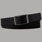 Calvin Klein cintura uomo nera effetto Tumbled con fibbia ad ardiglione, dettaglio retro.