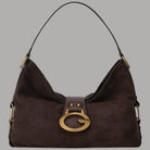 Borsa a spalla grande Guess Camden effetto suede
