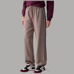 Pantaloni regular fit Liu Jo TF6148T692A marroni con dettaglio bande laterali in bianco e nero