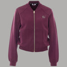 Liu Jo Felpa scuba con logo strass bordeaux con dettagli ricami e zip frontale