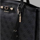 Borsa tote nera Guess con dettaglio hardware dorato e zip