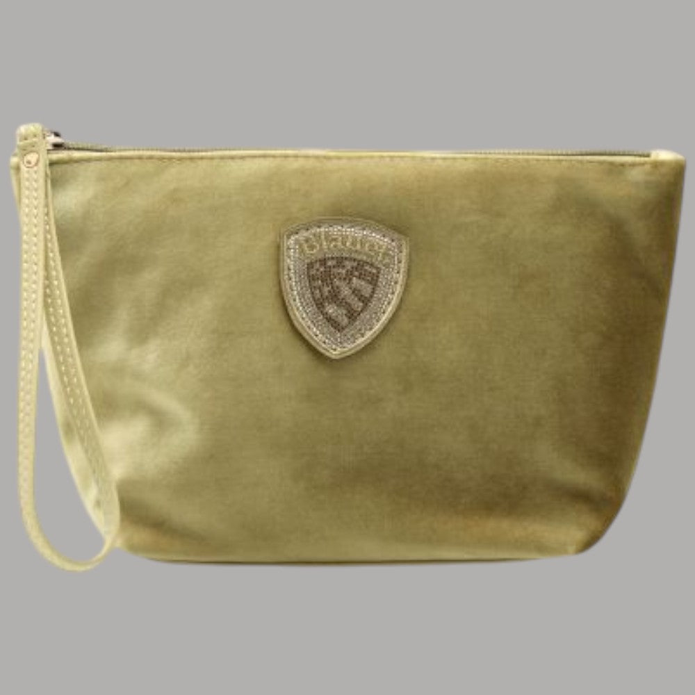 Beauty case pochette da donna Blauer F6DEBBY01/CLU in tessuto beige con logo in rilievo e dettagli di cuciture