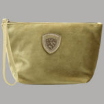 Beauty case pochette da donna Blauer F6DEBBY01/CLU in tessuto beige con logo in rilievo e dettagli di cuciture